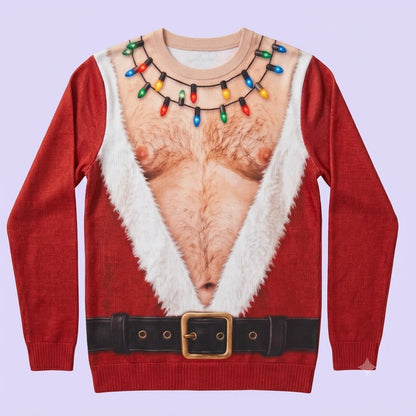 Santa Bare-Chest Christmas Sweater