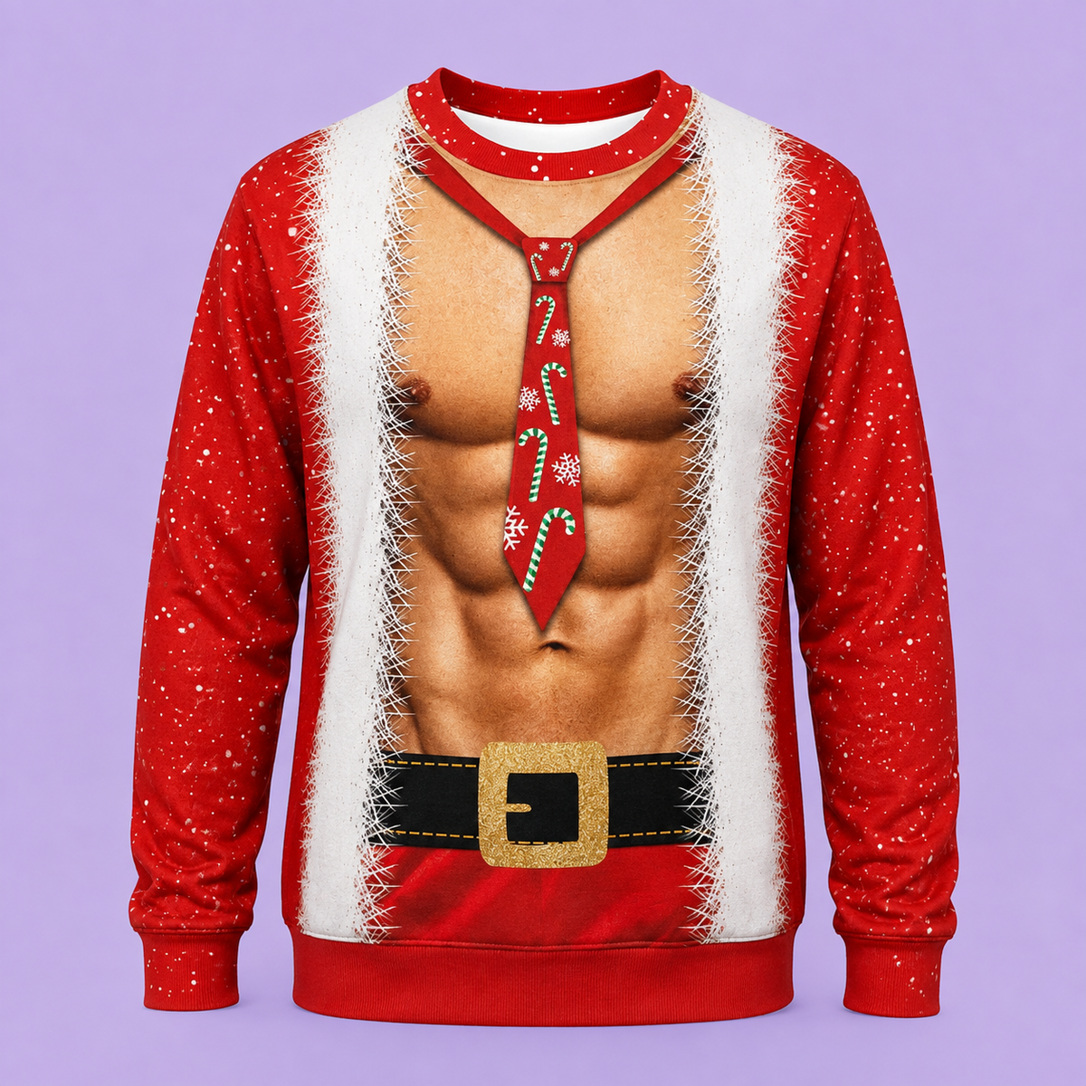 Santa Bare-Chest Christmas Sweater