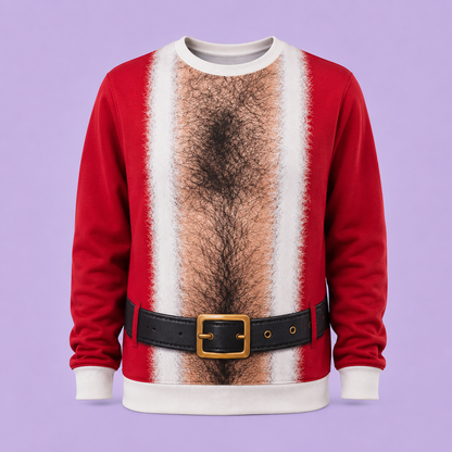Santa Bare-Chest Christmas Sweater