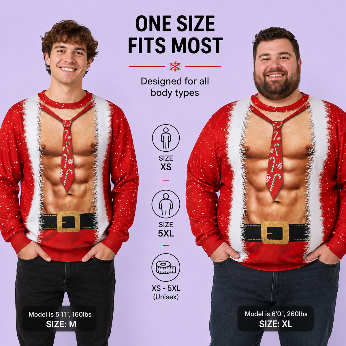 Santa Bare-Chest Christmas Sweater