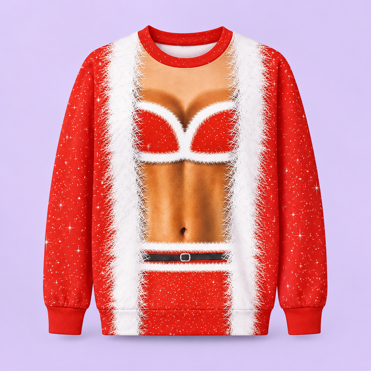 Santa Bare-Chest Christmas Sweater